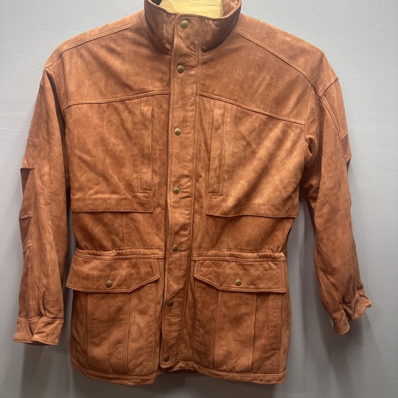 The Territory Ahead Other - THE TERRITORY AHEAD 1990 Tan LEATHER Heavy Duty Mens L Ranch Field Zip Jacket